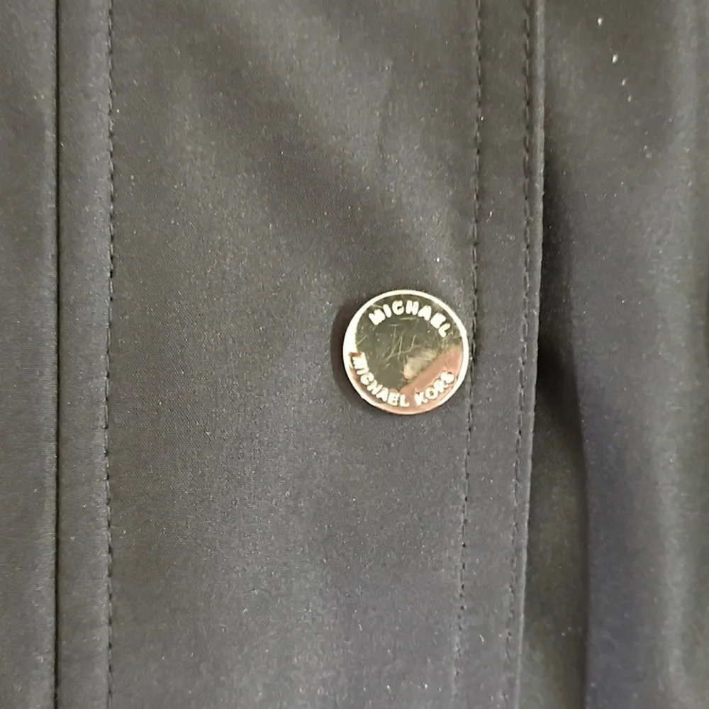 Michael Michael Kors Black Full Zip Hooded Moto Jacket Size L